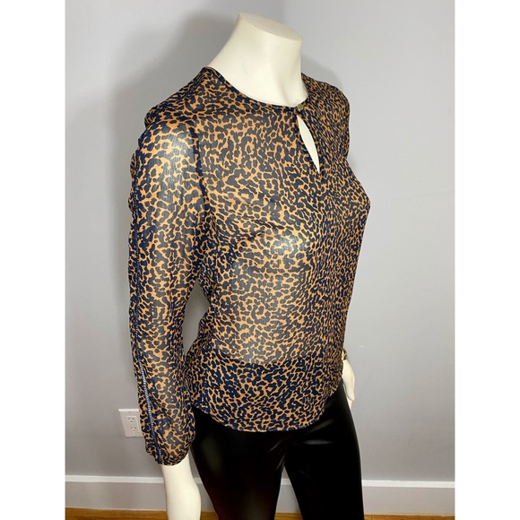 Banana Republic Knit Keyhole Animal Print Blouse - Picture 6 of 16